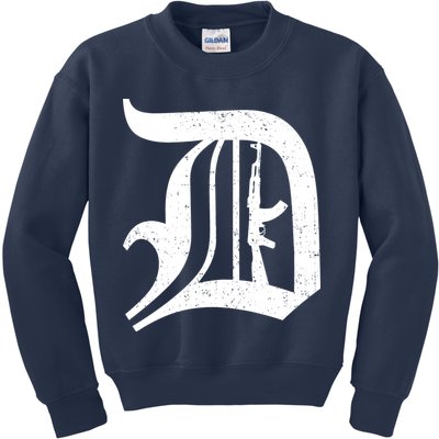 Defend Detroit Gun AK47 Kids Sweatshirt