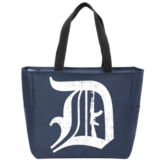 Defend Detroit Gun AK47 Zip Tote Bag