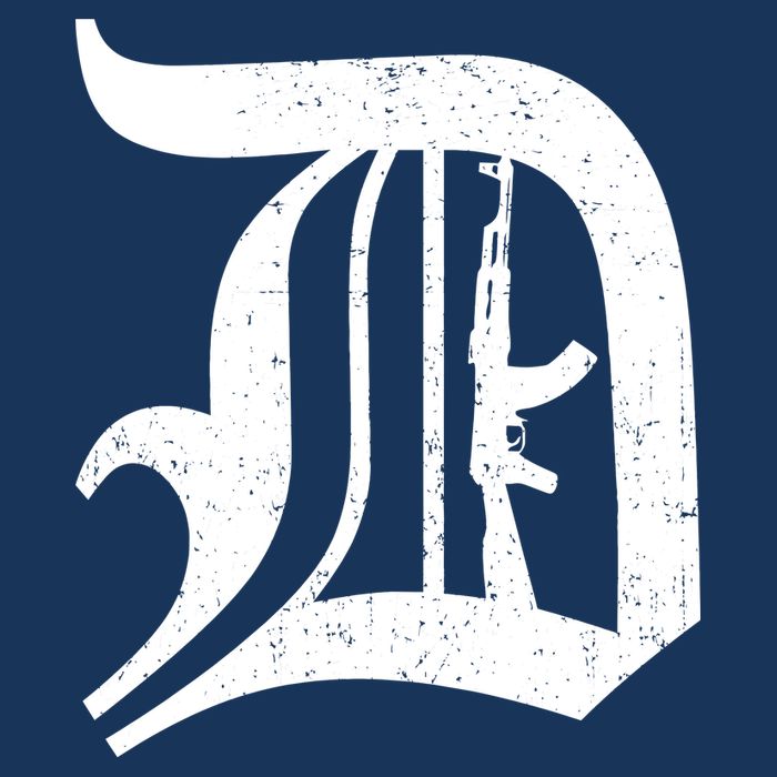 Defend Detroit Gun AK47 Zip Tote Bag