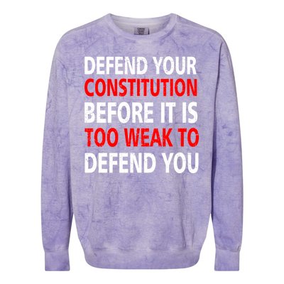 Defend Your Constitution Colorblast Crewneck Sweatshirt