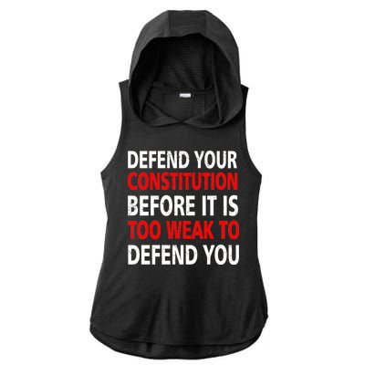 Defend Your Constitution Ladies PosiCharge Tri-Blend Wicking Draft Hoodie Tank