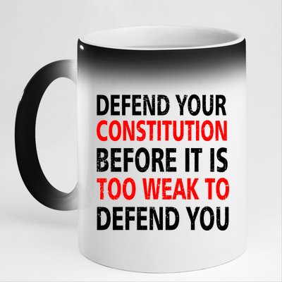 Defend Your Constitution 11oz Black Color Changing Mug