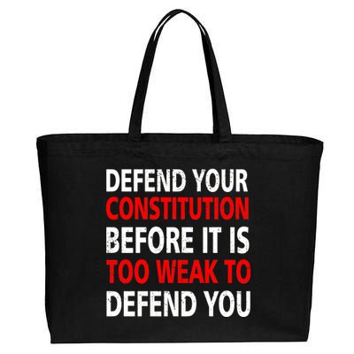 Defend Your Constitution Cotton Canvas Jumbo Tote