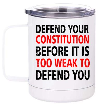 Defend Your Constitution 12 oz Stainless Steel Tumbler Cup