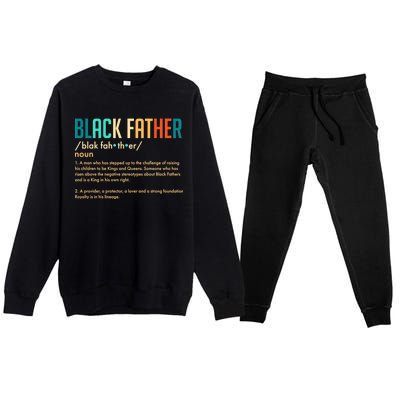 Definition Of A Black Father  Premium Crewneck Sweatsuit Set