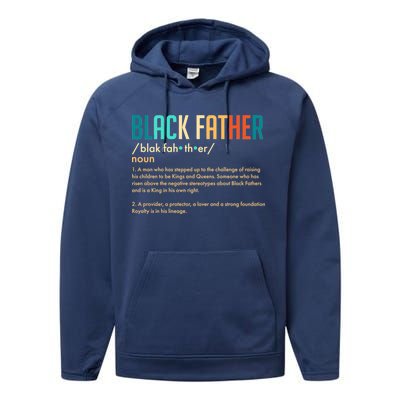 Definition Of A Black Father  Performance Fleece Hoodie