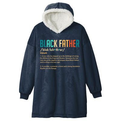 Definition Of A Black Father  Hooded Wearable Blanket