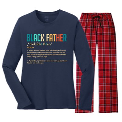 Definition Of A Black Father  Women's Long Sleeve Flannel Pajama Set 