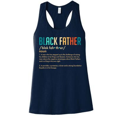 Definition Of A Black Father  Women's Racerback Tank