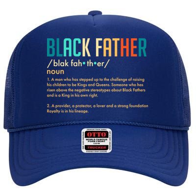 Definition Of A Black Father  High Crown Mesh Back Trucker Hat