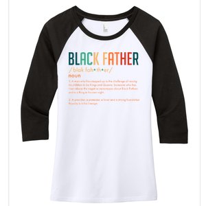 Definition Of A Black Father  Women's Tri-Blend 3/4-Sleeve Raglan Shirt