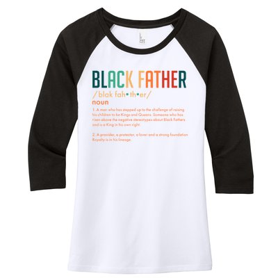 Definition Of A Black Father  Women's Tri-Blend 3/4-Sleeve Raglan Shirt