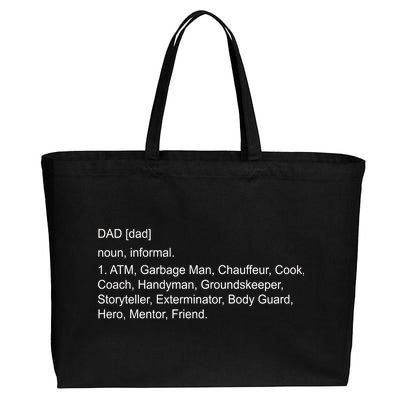 Definition Of A Dad Cotton Canvas Jumbo Tote