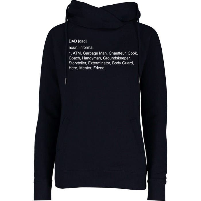 Definition Of A Dad Womens Funnel Neck Pullover Hood