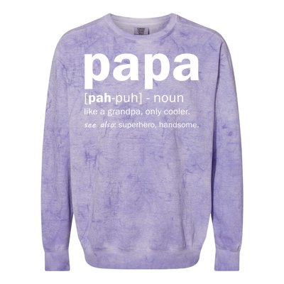 Definition Of A Papa Colorblast Crewneck Sweatshirt