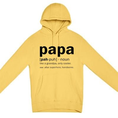 Definition Of A Papa Premium Pullover Hoodie