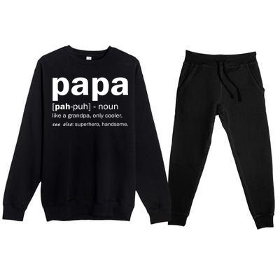 Definition Of A Papa Premium Crewneck Sweatsuit Set