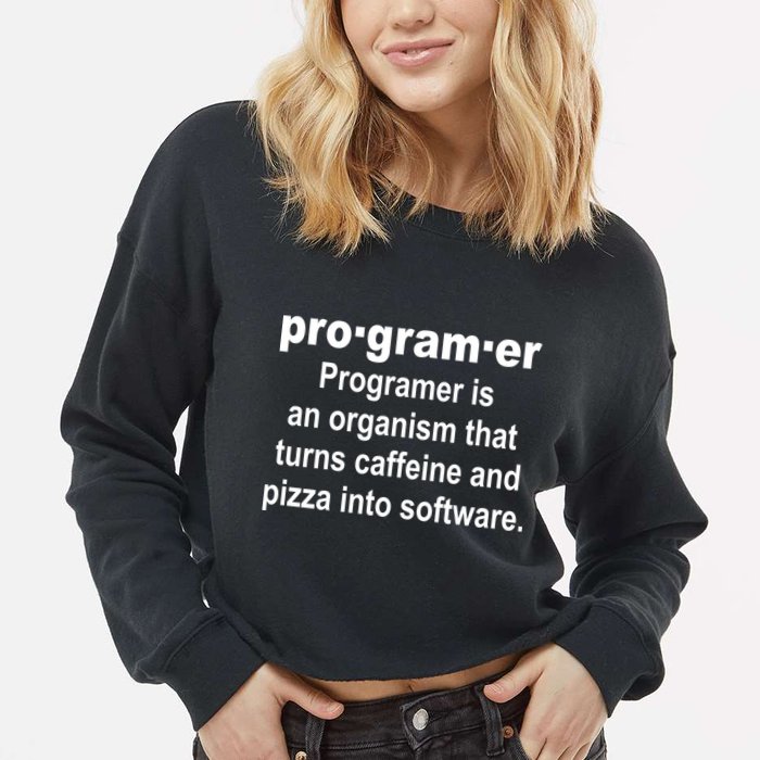 Definition of A Programmer Cropped Pullover Crew