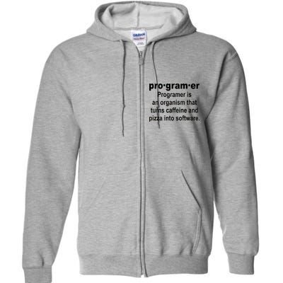 Definition of A Programmer Full Zip Hoodie