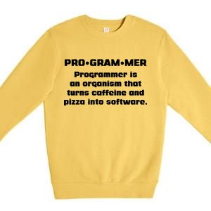 Definition of A Programmer Funny Coffee Premium Crewneck Sweatshirt