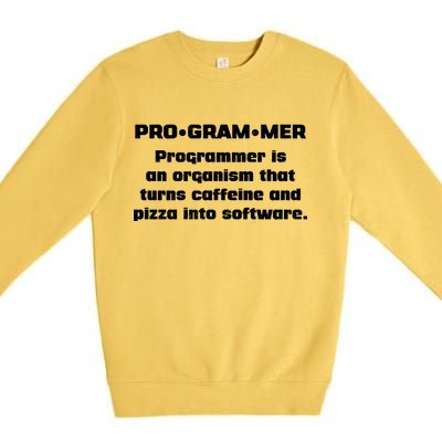 Definition of A Programmer Funny Coffee Premium Crewneck Sweatshirt