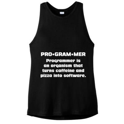 Definition of A Programmer Funny Coffee Ladies PosiCharge Tri-Blend Wicking Tank