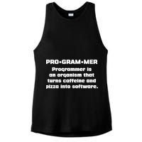 Definition of A Programmer Funny Coffee Ladies PosiCharge Tri-Blend Wicking Tank