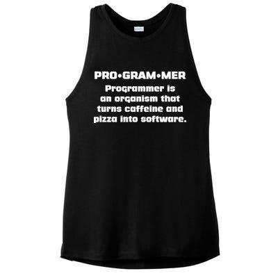 Definition of A Programmer Funny Coffee Ladies PosiCharge Tri-Blend Wicking Tank