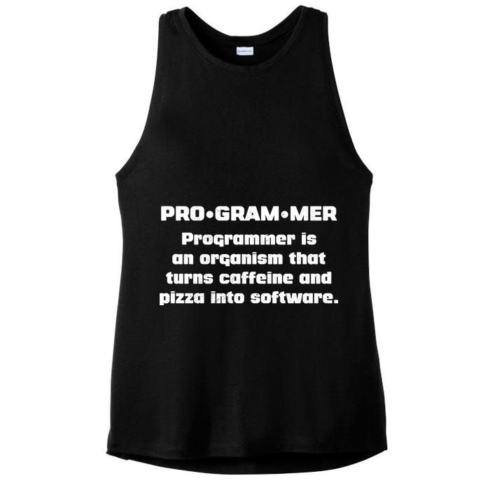 Definition of A Programmer Funny Coffee Ladies PosiCharge Tri-Blend Wicking Tank