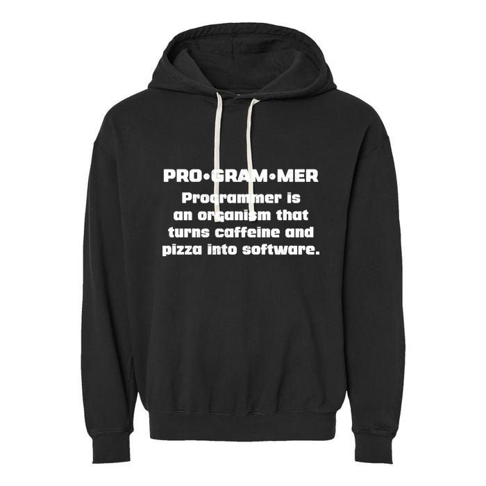 Definition of A Programmer Funny Coffee Garment-Dyed Fleece Hoodie
