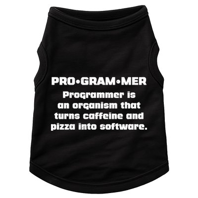 Definition of A Programmer Funny Coffee Doggie Tank