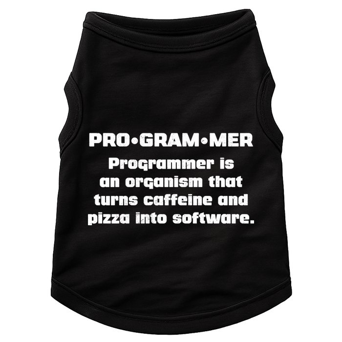 Definition of A Programmer Funny Coffee Doggie Tank
