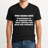 Definition of A Programmer Funny Coffee V-Neck T-Shirt