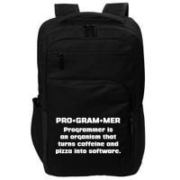 Definition of A Programmer Funny Coffee Impact Tech Backpack