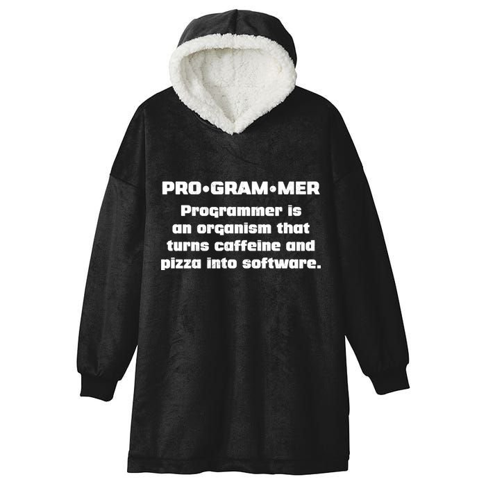 Definition of A Programmer Funny Coffee Hooded Wearable Blanket