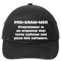 Definition of A Programmer Funny Coffee 7-Panel Snapback Hat