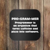 Definition of A Programmer Funny Coffee Coaster