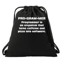 Definition of A Programmer Funny Coffee Drawstring Bag