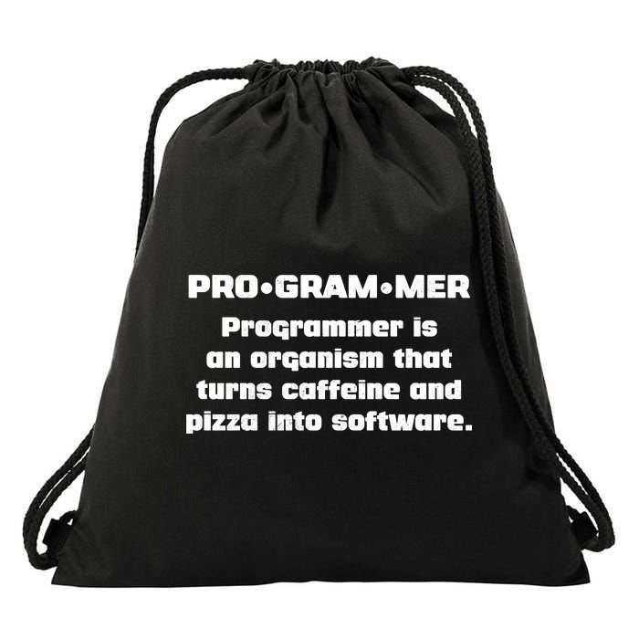 Definition of A Programmer Funny Coffee Drawstring Bag