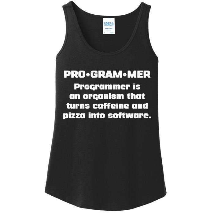 Definition of A Programmer Funny Coffee Ladies Essential Tank