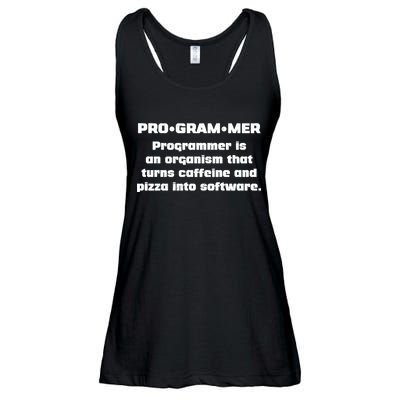 Definition of A Programmer Funny Coffee Ladies Essential Flowy Tank