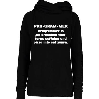 Definition of A Programmer Funny Coffee Womens Funnel Neck Pullover Hood