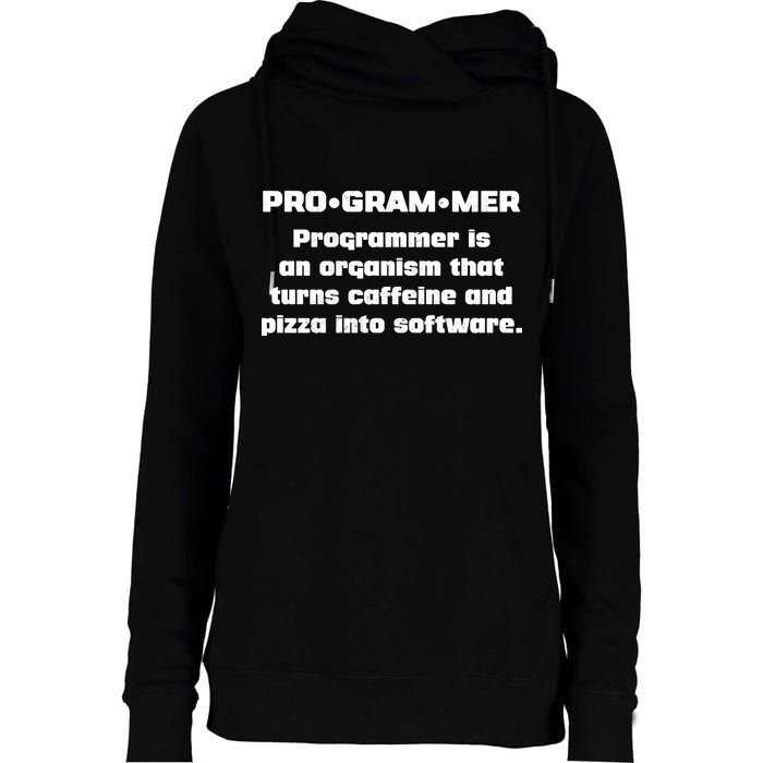 Definition of A Programmer Funny Coffee Womens Funnel Neck Pullover Hood