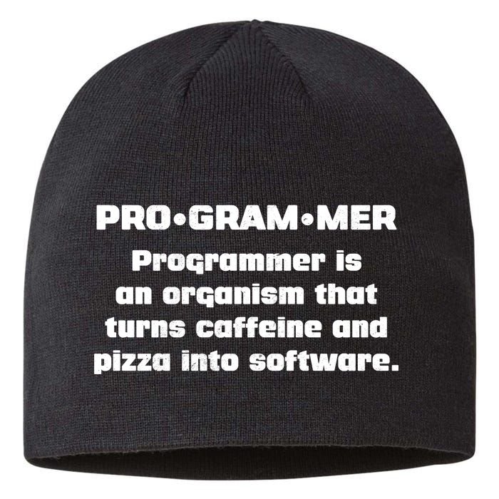 Definition of A Programmer Funny Coffee Sustainable Beanie