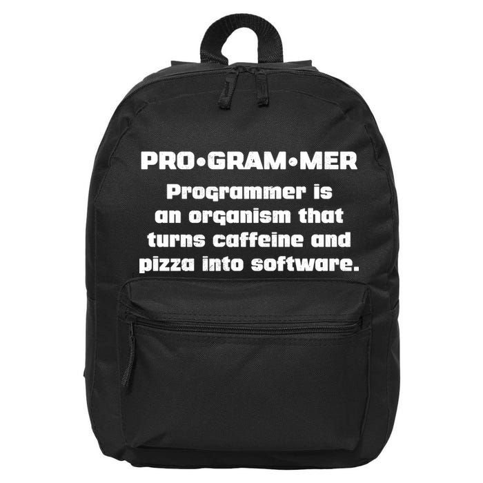 Definition of A Programmer Funny Coffee 16 in Basic Backpack