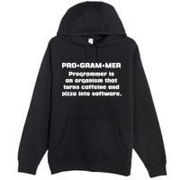Definition of A Programmer Funny Coffee Premium Pullover Hoodie