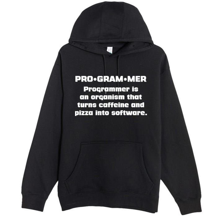 Definition of A Programmer Funny Coffee Premium Pullover Hoodie