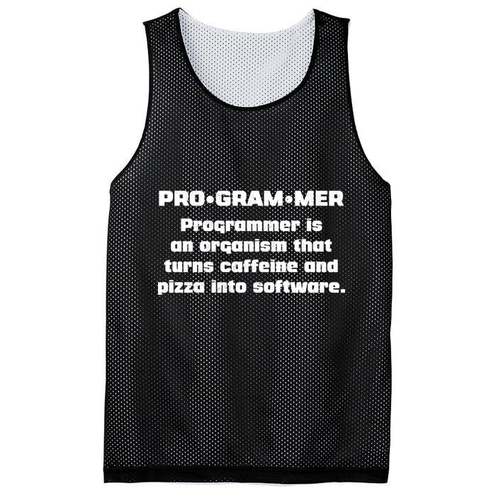 Definition of A Programmer Funny Coffee Mesh Reversible Basketball Jersey Tank