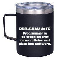 Definition of A Programmer Funny Coffee 12oz Stainless Steel Coffee Mug