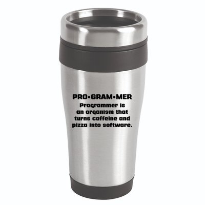 Definition of A Programmer Funny Coffee 16oz Travel Tumbler